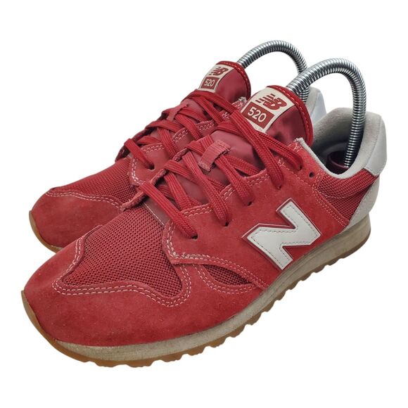 NEW BALANCE 520 Shoes Mens Size 6 Red Gray Suede Mesh Running Sneaker KL520RWY - Picture 1 of 12